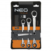 Ключи 09-070 накидные с трещоткой 8-19 мм, набор 4 шт. NEO
