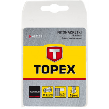 Заклёпка 43E123 М3 алюминиевая 20 шт. ТОРЕХ-1