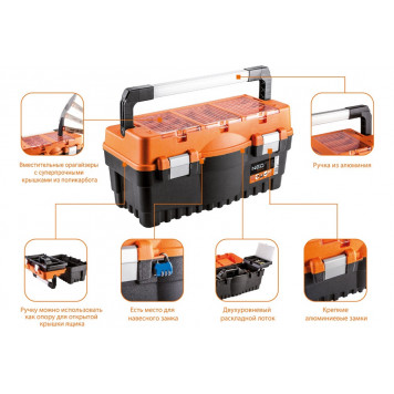 Ящик 84-102 для инструментов с органайзером, 18 дюймов NEO-4