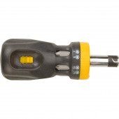 Отвёртка 39D517 + 6 насадок с трещоткой черная TOPEX