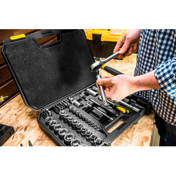 Набор 38D643 головок и бит 1/4", 1/2", 72 предмета ТОРЕХ аналог 38D680-2