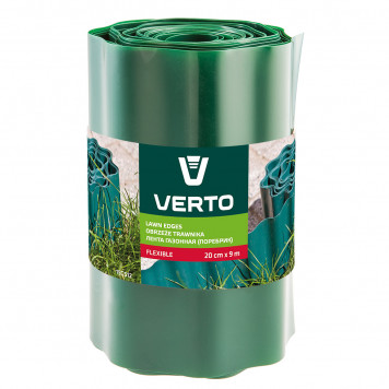 Лента 15G512 бордюрная садовая 20 см x 9 м, зеленая VERTO