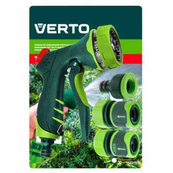 Набор 15G713 с пистолетом-оросителем, двухкомпонентными муфтами, адаптером на кран 1/2 VERTO-2