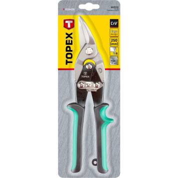 Ножницы 01А426 по металлу 250 мм правые зелёные ТОРЕХ-1