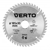 Диск 61H125 для циркулярки 185х30 мм, 48 зубьев VERTO