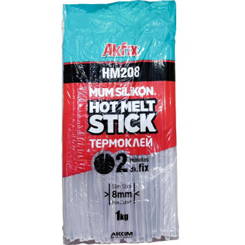 Стержни клеевые HM208 прозрачные 8x300 мм, 78 шт. (1кг) AKFIX