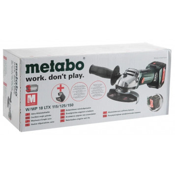 Угловая шлифмашинка W 18 LTX 125 QUICK (602174850) аккумуляторная METABO-11