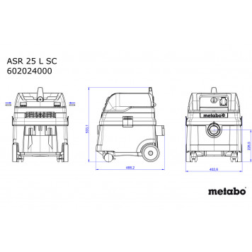 Пылесос ASR 25 L SC 1400 Вт, 2х4300 см2 (602024000) METABO-7