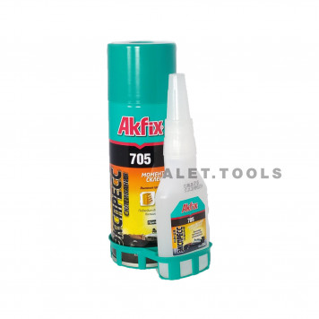 Клей 705 экспресс для МДФ и дерева (125 г клей+400 мл активатор) AKFIX