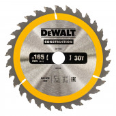 Диск DT1935-QZ пильный CONSTRUCT 165х20 мм, 30 зубьев, ATB +10° DEWALT