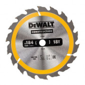 Диск DT1938-QZ пильный CONSTRUCT 184х16 мм, 18 зубьев, ATB +20° DEWALT