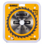 Диск DT1942-QZ пильный CONSTRUCT 184х30 мм, 30 зубьев, ATB +10° DEWALT
