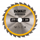 Диск DT1954-QZ пильный CONSTRUCT 235х30 мм, 24 зуба, ATB +20° DEWALT