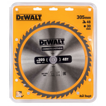 Диск DT1959-QZ пильный CONSTRUCT 305х30 мм, 48 зубьев, ATB +10° DEWALT-1
