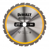 Диск DT1961-QZ пильный CONSTRUCT 315х30 мм, 24 зуба, ATB -5° DEWALT