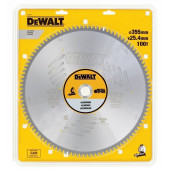 Диск DT1917-QZ по алюминию EXTREME 355х25,4 мм, 100 зубьев TCG -5° DeWALT