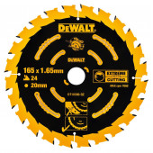Диск DT10300-QZ пильный по дереву EXTREME 165х20 / 1,65х0,99 мм, 24 WZ +18° DEWALT