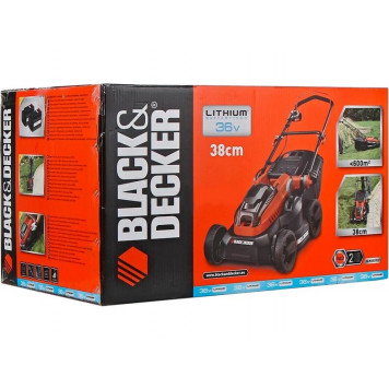 Газонокосилка CLM3820L2-QW аккумуляторная колесная 2 АКБ 36 В x 2.0 Ач, 38 см BLACK+DECKER-9