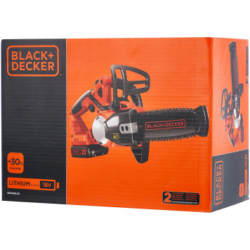 Пила GKC1820L20-QW аккумуляторная цепная 18 В x 2 Ач, 20 см BLACK+DECKER-4