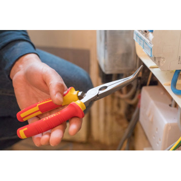 Тонкогубцы 0-84-008 диэлектрические изогнутые MAXSTEEL VDE 1000В, 200 мм STАNLEY-4