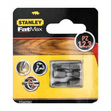 Биты STA62043-XJ FatMax Torsion PZ1,2,3х25 мм, 3 шт STАNLEY Биты STA62043-XJ FatMax Torsion PZ1,2,3х25 мм, 3 шт STАNLEY