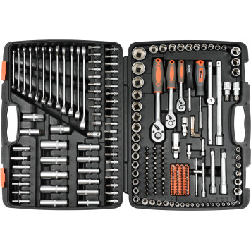 Набор 58691 насадок торцевых CRV с трещоткой 1/4", 1/2", 3/8" 216 предметов XXL STHOR-1