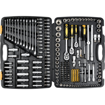 Набор 58700 насадок торцевых CRV с трещоткой 1/4 + 3/8 + 1/2 дюйма 216 предметов XXL VOREL-1