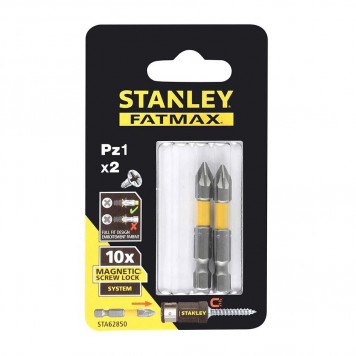 Биты STA62850-XJ FatMax MagnetScrLock PZ1х50 мм, 2 шт Биты STA62850-XJ FatMax MagnetScrLock PZ1х50 мм, 2 шт