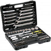 Набор 58686 насадок торцевых CRV с трещоткой 1/4", 1/2", 82 предмета VOREL