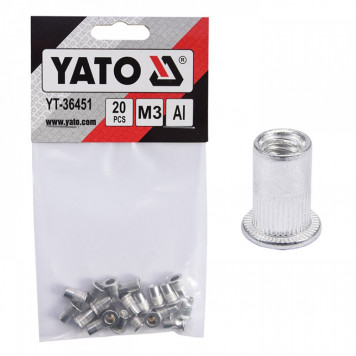 Заклепки YT-36451 резьбовые М3, 20 шт. YATO