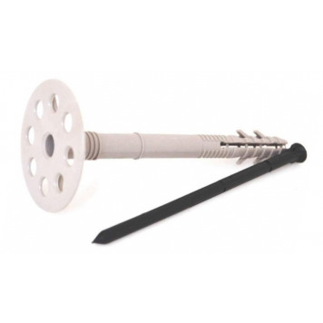 Дюбель для теплоизоляции 10х180 мм, 3 пары усов, D-70 мм, уп 50шт. Дюбель для теплоизоляции 10х180 мм, 3 пары усов, D-70 мм, уп 50шт.