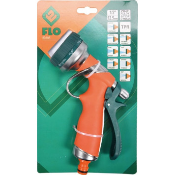 Пистолет-распылитель 89195 металлический 8-режимный, к шлангу 1/2 FLO-1