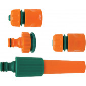 Наконечник поливочный 89204 в наборе с соединениями 3/4-1/2, комплект 4 шт. FLО