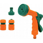 Пистолет-распылитель 89206 6-режимный с набором соединений 1/2, 3/4, 4 шт FLO