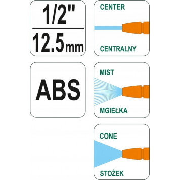Пистолет-распылитель 89213 3-режимный к шлангу 1/2 FLO-3