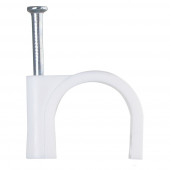 Скоба кабельная круглая 7 мм, закаленный гвоздь, уп 100шт.