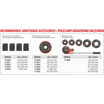 Набор YT-29001 сантехника (клуппы 3/8", 1/2", 3/4", 1") 5 предметов YATO-4