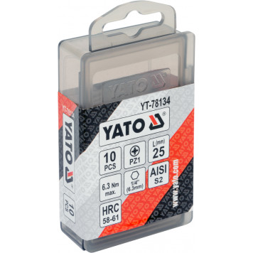 Бита YT-78134 крестовая РZ1х25 мм, 10 шт YATO