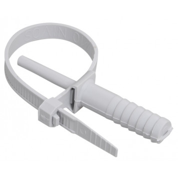 Хомут 90х6 мм с дюбелем 6х35 мм, белый