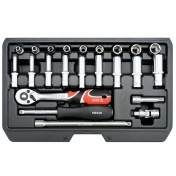 Набор YT-14451 торцевых головок 1/4" с инструментом, 23 предмета YATO-2