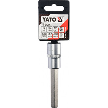 Головка YT-04396 торцевая с вставкой HEX 1/2, 12 мм, L = 100 мм YATO-2