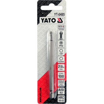 Биты YT-0485 крестовые РН2х100 мм 1/4 YATO-1