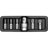 Набор бит YT-0414 SPLINE 30 мм с переходником, 6 шт YATO