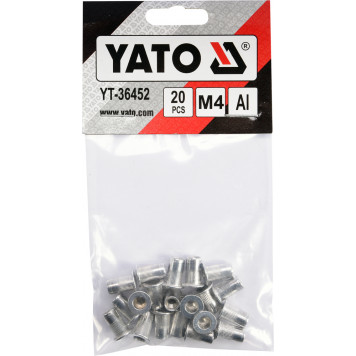 Заклепки YT-36452 резьбовые М4, 20 шт. YATO