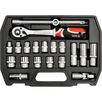 Набор YT-3869 головок с трещоткой 1/2", 20 предметов YATO-1