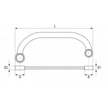 Ключ YT-0175 накидной стартерный 19х22 мм YATO-1