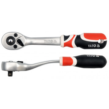 Трещотка YT-0730 с изогнутой ручкой 1/4 YATO