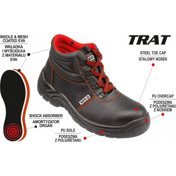 Ботинки YT-80740 рабочие TRAT S1 размер 46-1