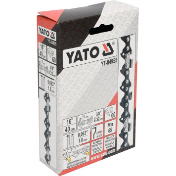 Цепь YT-84955 для бензопилы 3/8, 40 см, 1.6 мм, 60 звеньев YATO-1