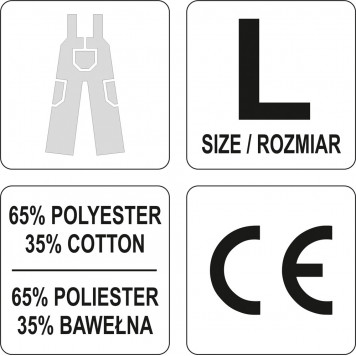 Рабочий YT-80292 полукомбинезон DAN размер L YATO-3